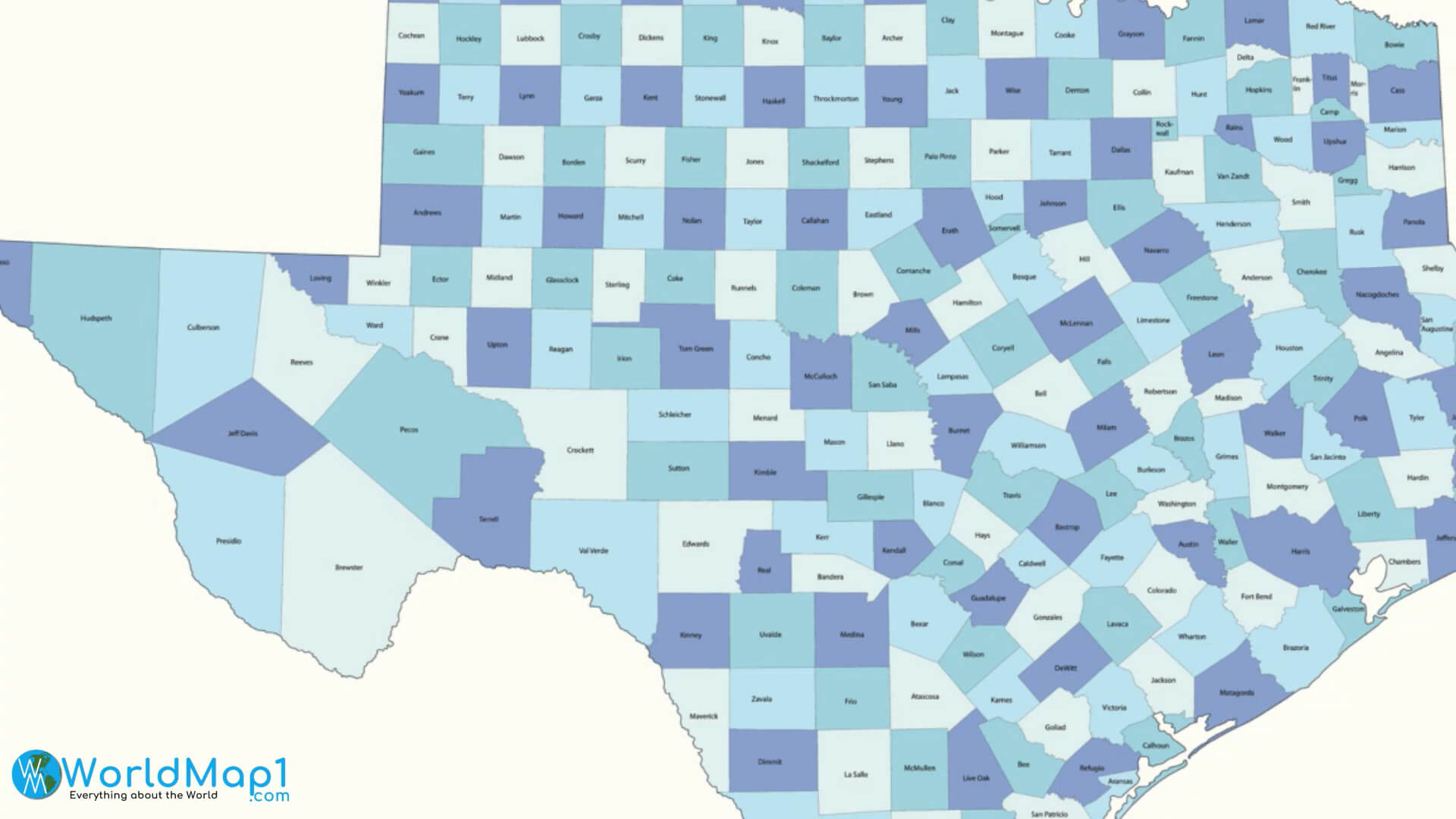 Texas Counties Map